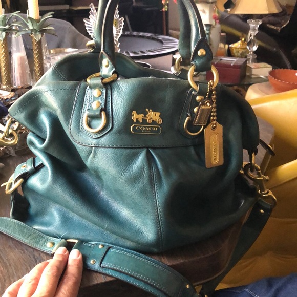 Coach Madison Julianne Teal leather handbag - Picture 8 of 16